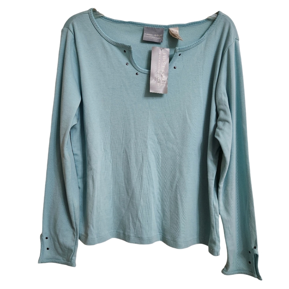 First Issue Liz Claiborne Woman’s Size L Blue Sweater NWT